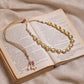 White Brass Gold-Polished Necklace - Ruby Raang | Swadesiicart