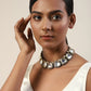 Silver-Toned Gold-Toned Brass Silver-Plated Handcrafted Necklace - Ruby Raang | Swadesiicart