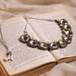 Silver-Toned Gold-Toned Brass Silver-Plated Handcrafted Necklace - Ruby Raang | Swadesiicart