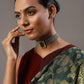 Gold-Polished Green Choker Necklace - Ruby Raang | Swadesiicart