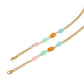 Gold-Polished Multicolored Beaded Mask Chain - Ruby Raang | Swadesiicart