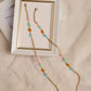 Gold-Polished Multicolored Beaded Mask Chain - Ruby Raang | Swadesiicart