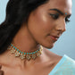 Gold-Toned Blue Brass Gold-Polished Necklace - Ruby Raang | Swadesiicart