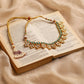 Gold-Toned Blue Brass Gold-Polished Necklace - Ruby Raang | Swadesiicart