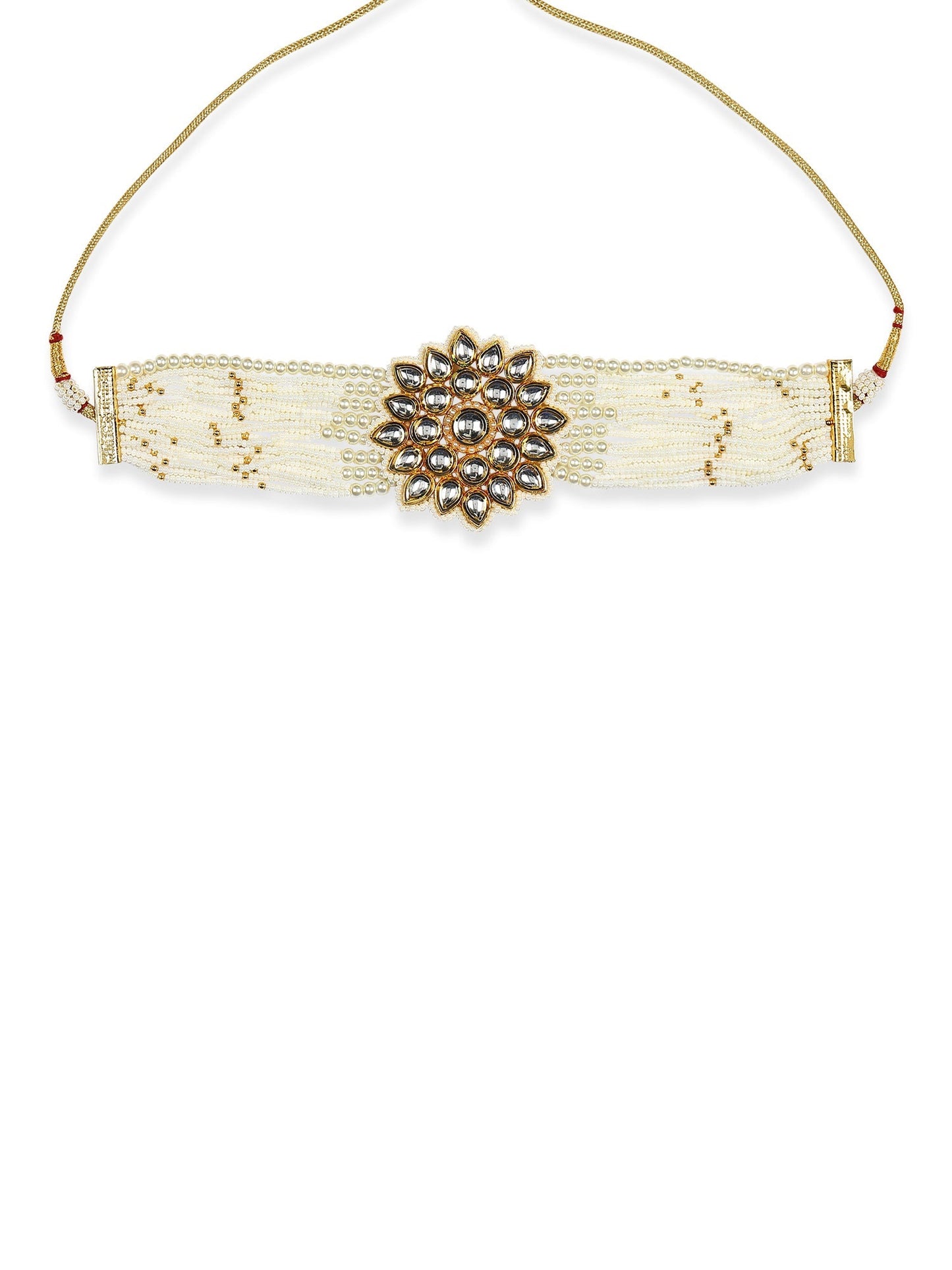 Gold-Toned Gold-Toned Brass Gold-Polished Handcrafted Necklace - Ruby Raang | Swadesiicart