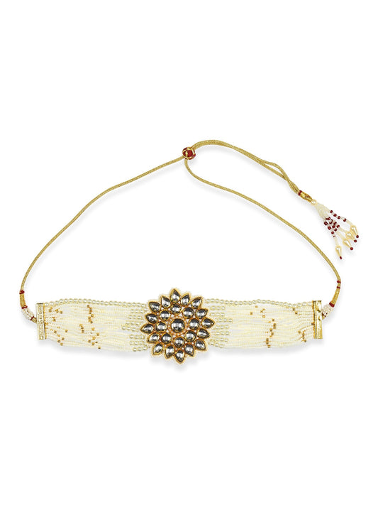 Gold-Toned Gold-Toned Brass Gold-Polished Handcrafted Necklace - Ruby Raang | Swadesiicart