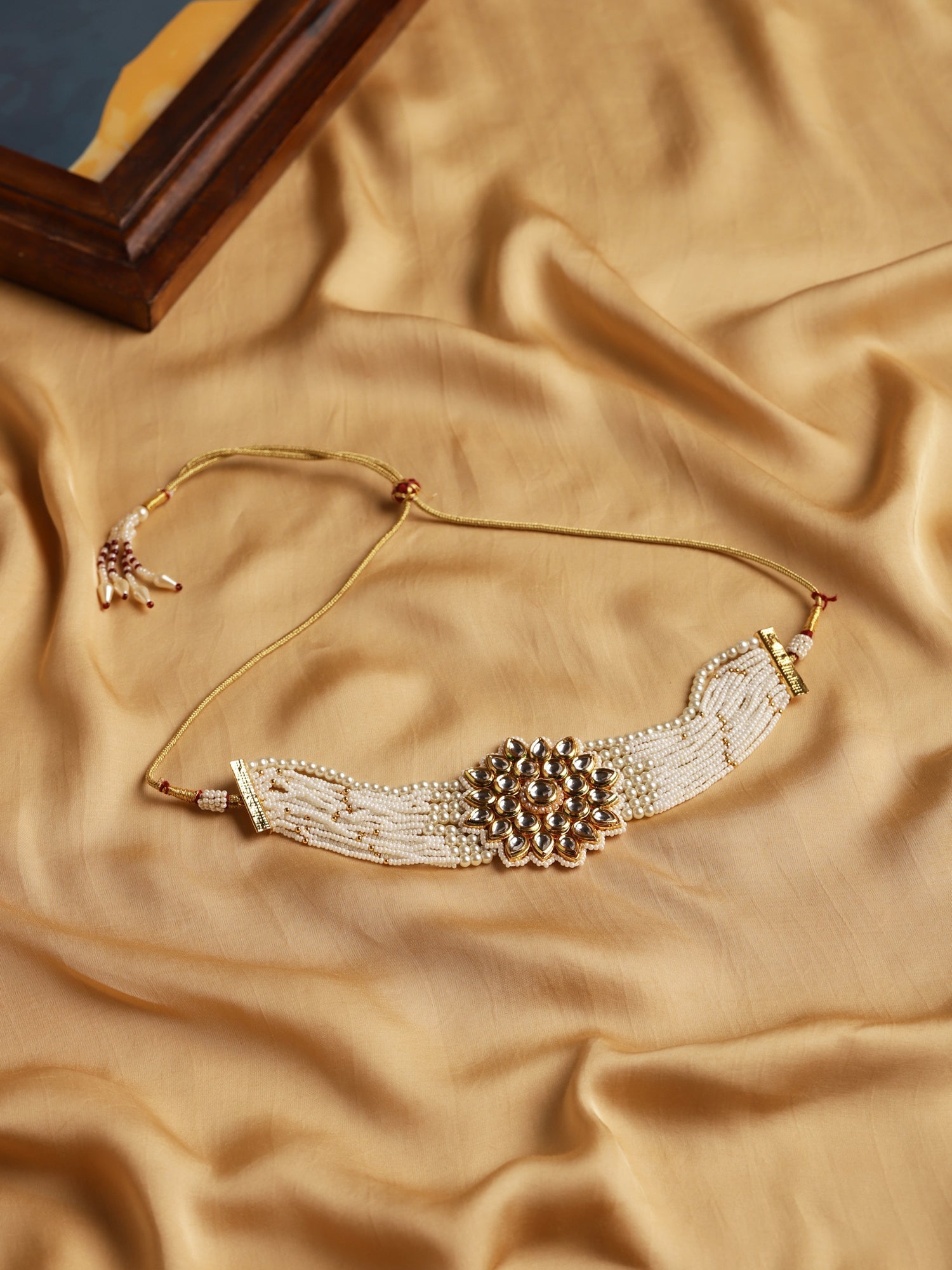 Gold-Toned Gold-Toned Brass Gold-Polished Handcrafted Necklace - Ruby Raang | Swadesiicart