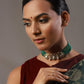 Gold-Polished Green Layered Necklace - Ruby Raang | Swadesiicart