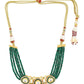 Gold-Polished Green Layered Necklace - Ruby Raang | Swadesiicart