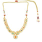 Gold-Polished White Studded Necklace - Ruby Raang | Swadesiicart