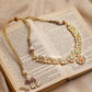 Gold-Polished White Studded Necklace - Ruby Raang | Swadesiicart