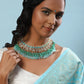 Women's Gold-Polished Kundan Studded Necklace - Ruby Raang | Swadesiicart