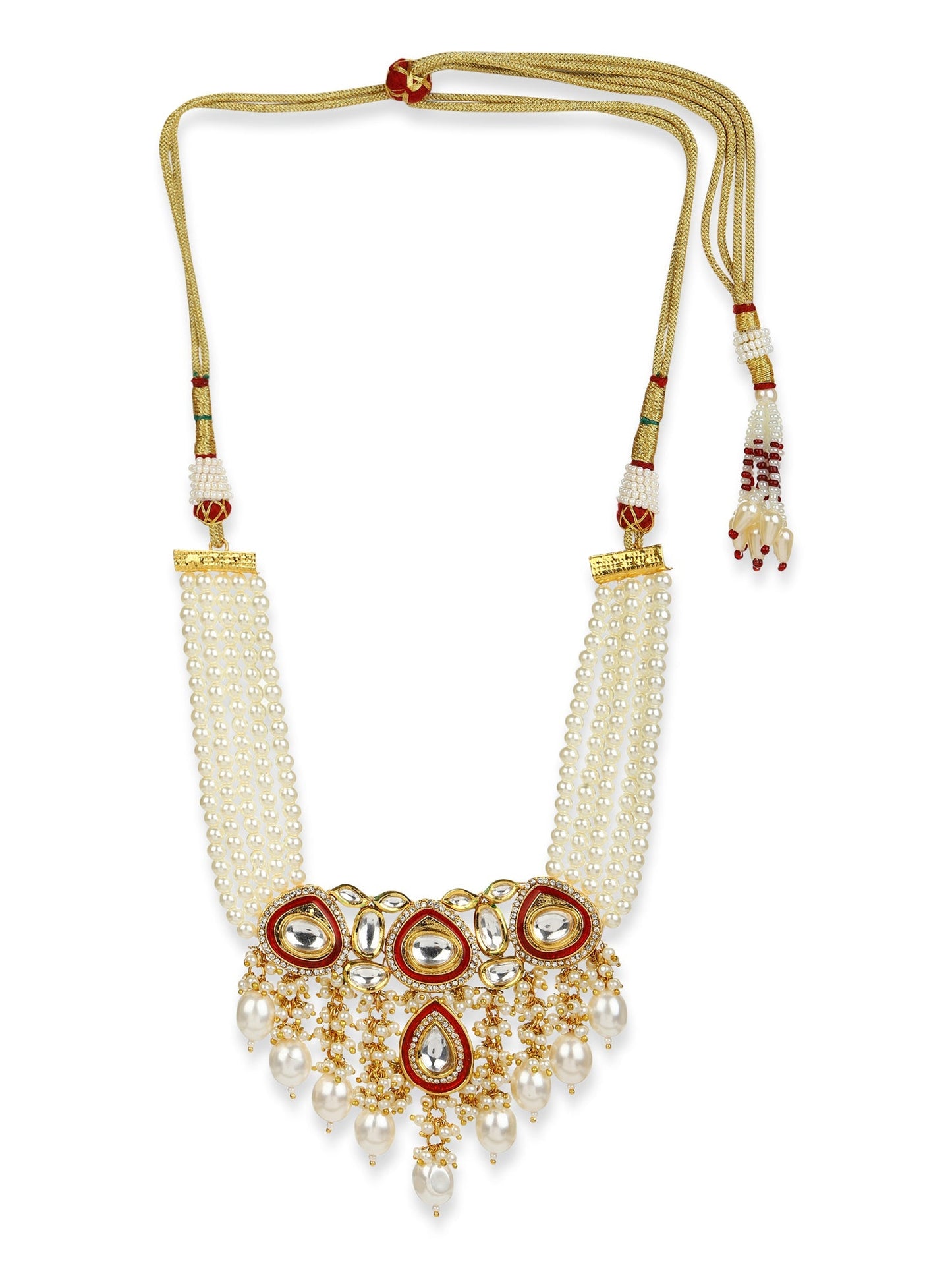 White Brass Gold-Polished Necklace - Ruby Raang | Swadesiicart