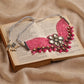 Pink Brass Silver-Plated Necklace - Ruby Raang | Swadesiicart