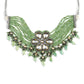 Silver-Plated Green Kundan Brass Necklace - Ruby Raang | Swadesiicart