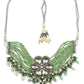 Silver-Plated Green Kundan Brass Necklace - Ruby Raang | Swadesiicart