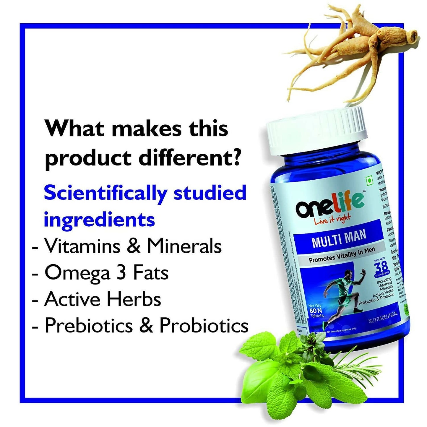 Onelife Multi Vitamin For Men Tablets - Swadesiicart