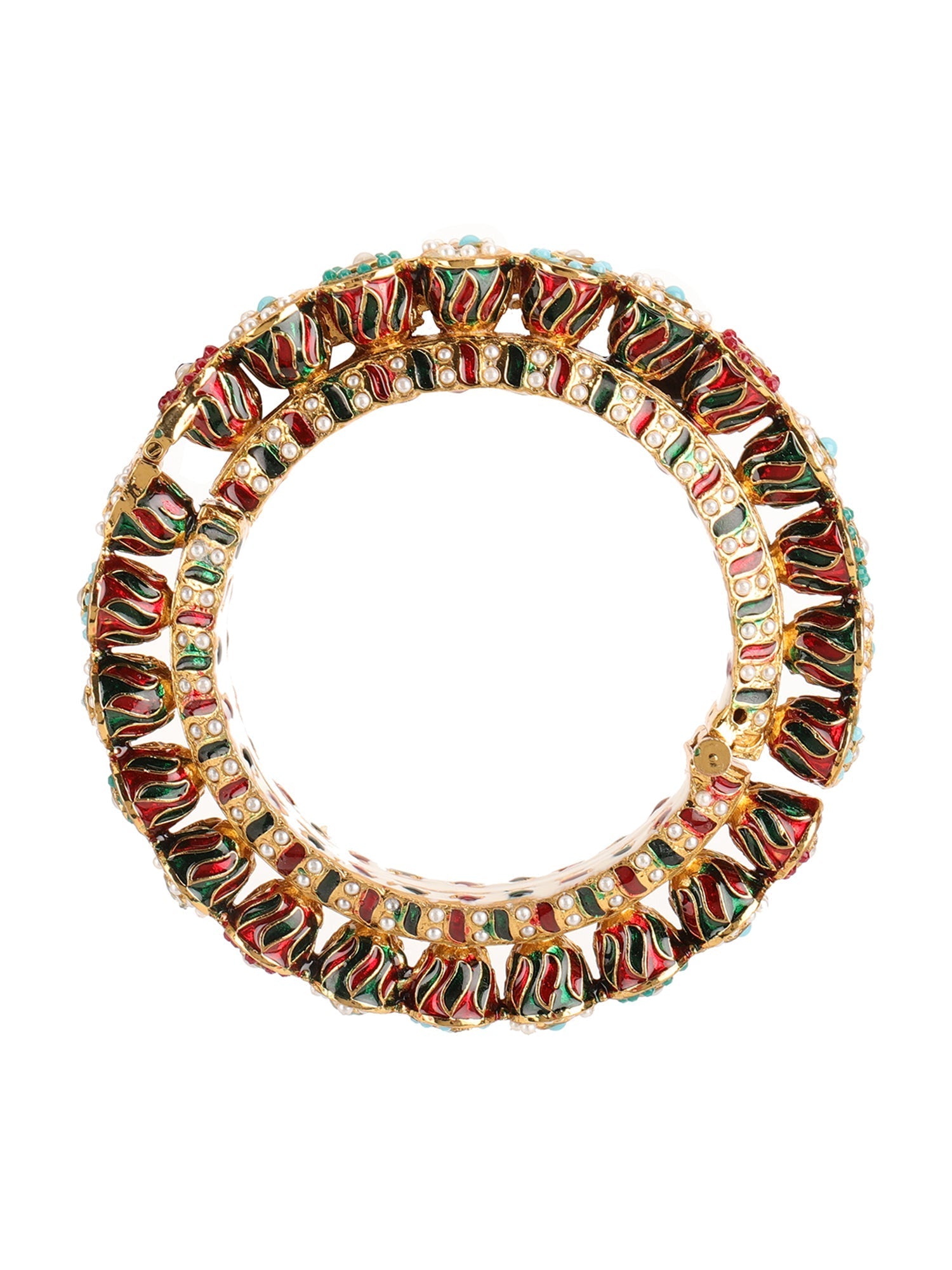 Handcrafted Heavy Bangle - Ruby Raang - Swadesiicart