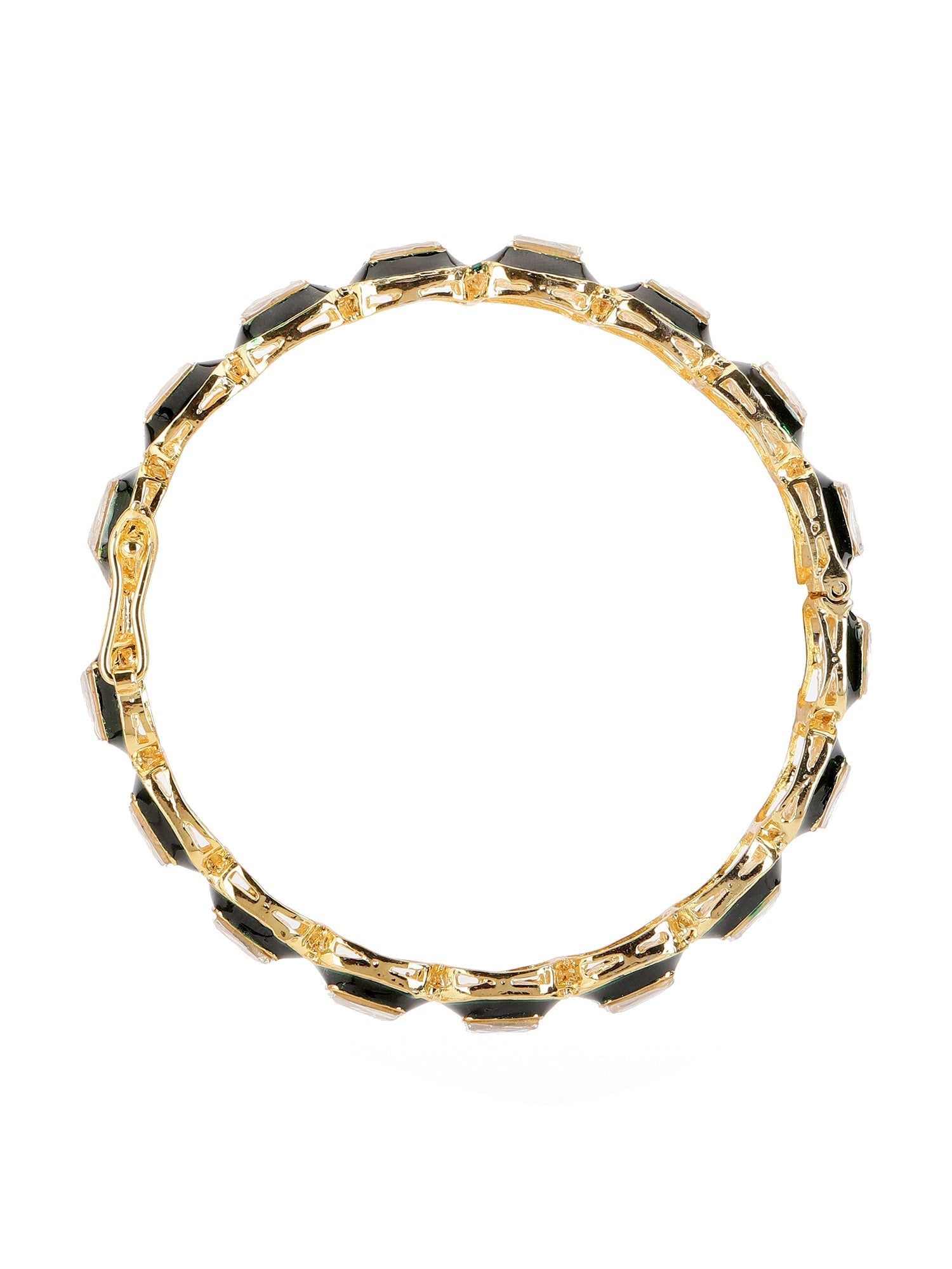 Kundan Meenakari Bangles (set of 2) - Ruby Raang - Swadesiicart