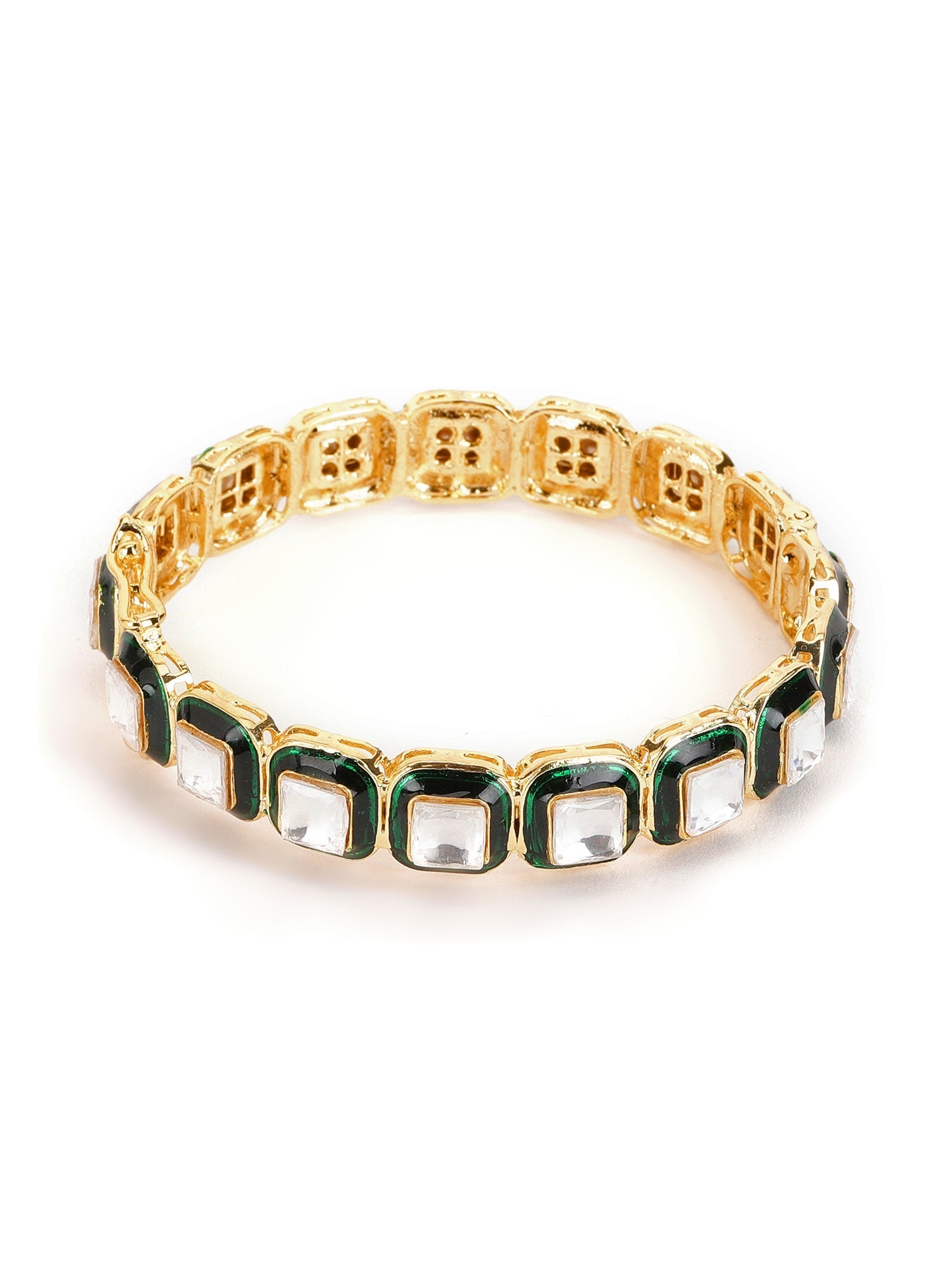 Kundan Meenakari Bangles (set of 2) - Ruby Raang - Swadesiicart