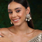 Chand Kundan Earrings with Teardrops - Ruby Raang - Swadesiicart