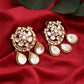 Chand Kundan Earrings with Teardrops - Ruby Raang - Swadesiicart