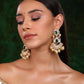Dangler Kundan Earrings with Pearls - Ruby Raang - Swadesiicart