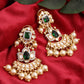 Dangler Kundan Earrings with Pearls - Ruby Raang - Swadesiicart
