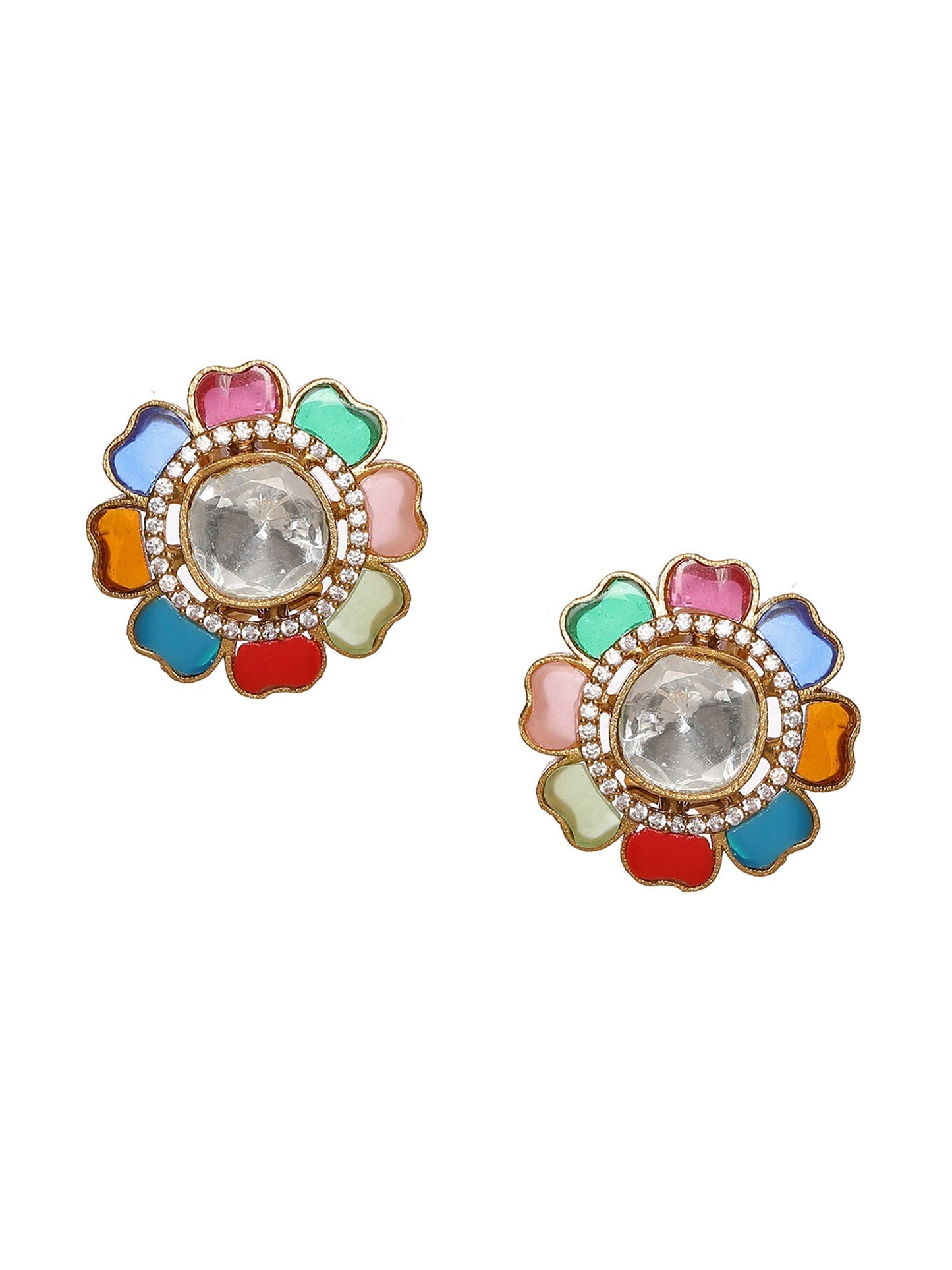 Round Multi Studs - Ruby Raang - Swadesiicart