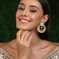 Chand and Teardrop Pearl Earrings - Ruby Raang | Swadesiicart