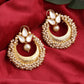 Chand and Teardrop Pearl Earrings - Ruby Raang | Swadesiicart