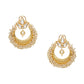 Chand and Teardrop Pearl Earrings - Ruby Raang | Swadesiicart