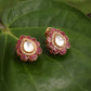 Teardrop Maroon Studs - Ruby Raang - Swadesiicart