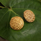 Round Golden Studs - Ruby Raang - Swadesiicart