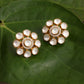 Oversized Kundan Studs - Ruby Raang - Swadesiicart