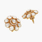 Oversized Kundan Studs - Ruby Raang - Swadesiicart