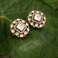 Kundan oversized Studs - Ruby Raang | Swadesiicart