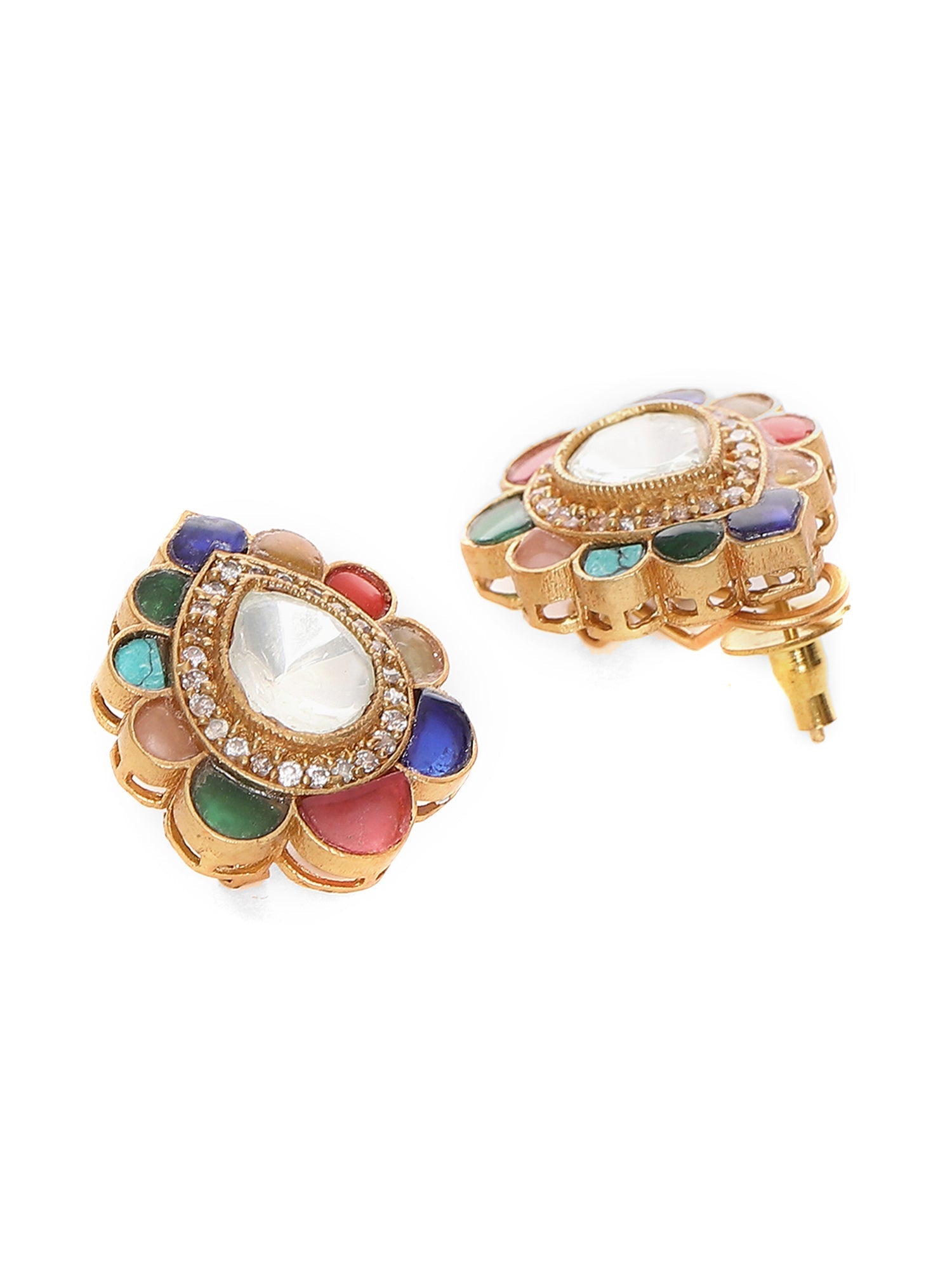 Teardrop Multi Studs - Ruby Raang - Swadesiicart