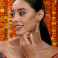 Long Dangler Kundan & Pearl Earrings - Ruby Raang - Swadesiicart