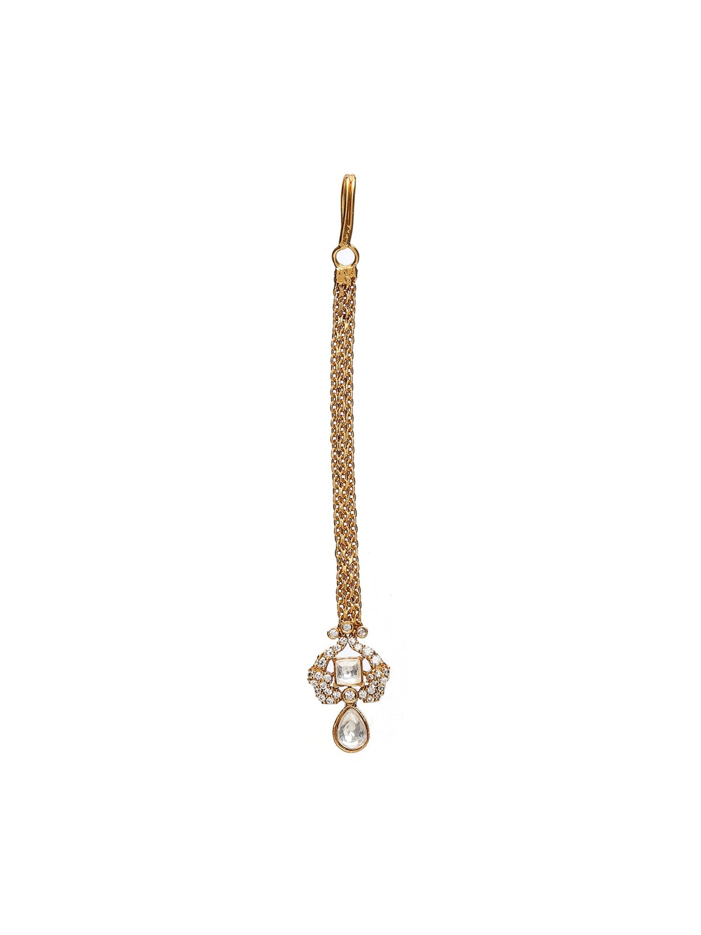 Kundan Maang Tikka with Diamonds - Ruby Raang | Swadesiicart