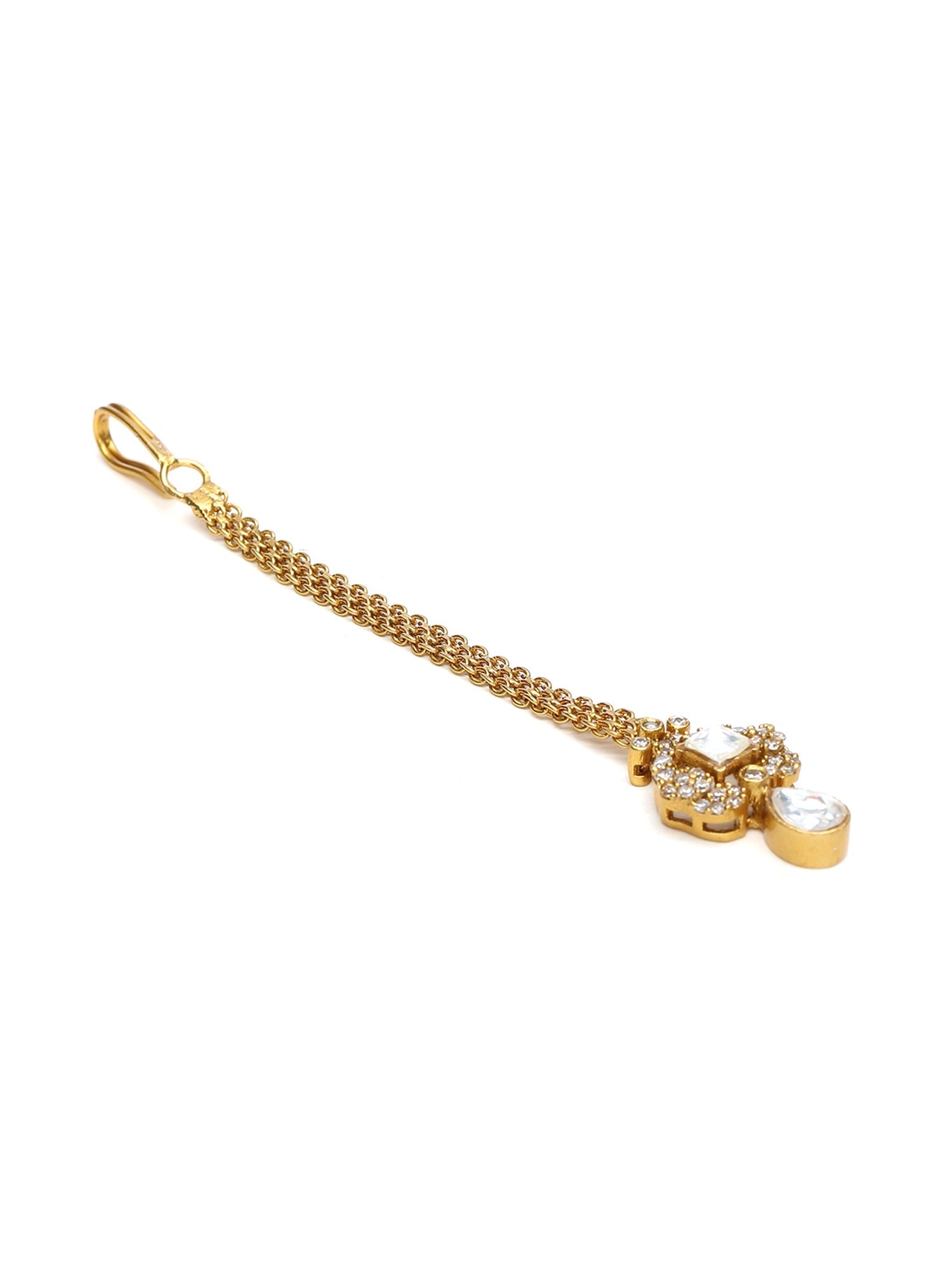 Kundan Maang Tikka with Diamonds - Ruby Raang | Swadesiicart
