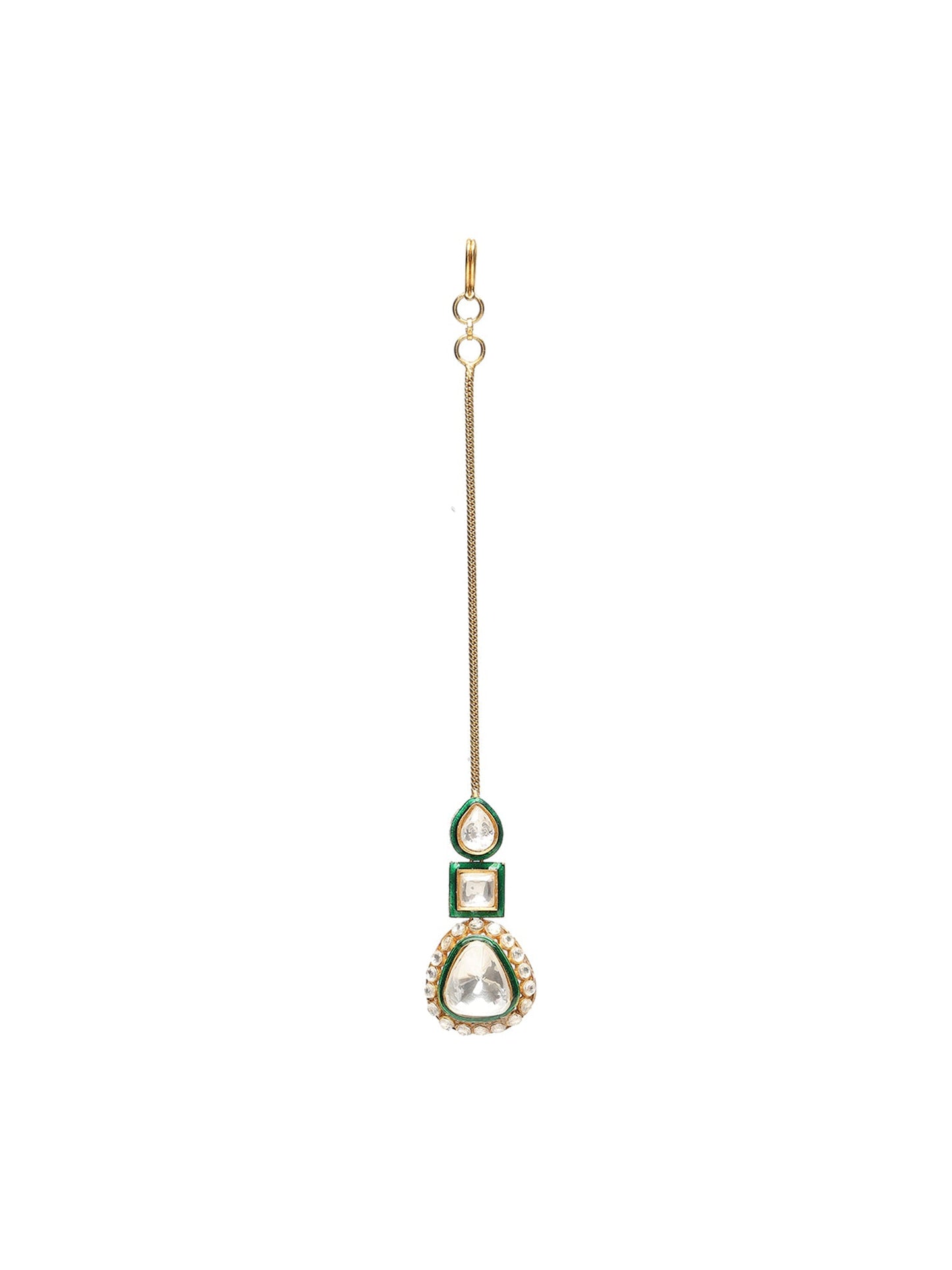 Kundan Maang Tikka with Meenakari - Ruby Raang | Swadesiicart