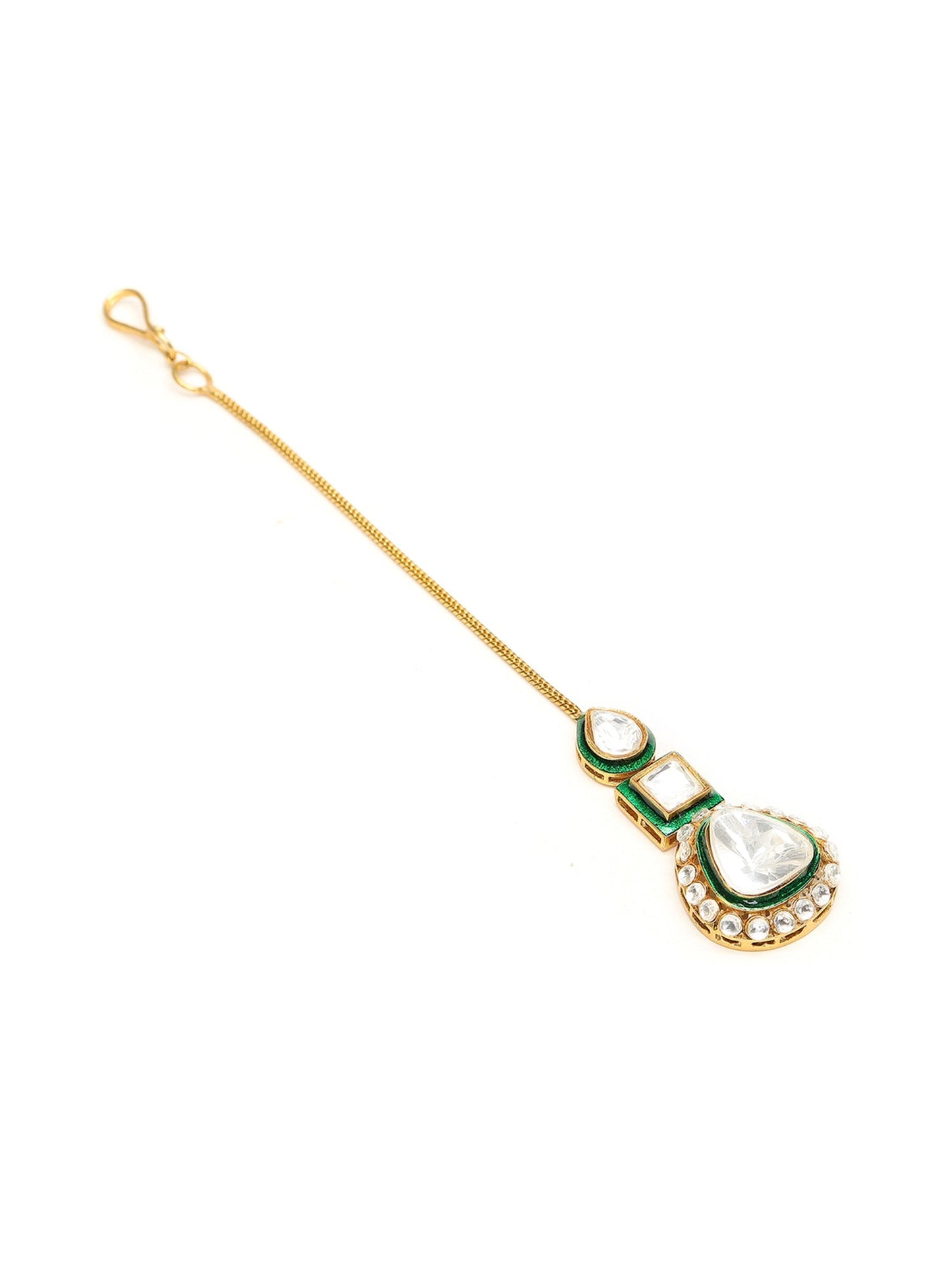 Kundan Maang Tikka with Meenakari - Ruby Raang | Swadesiicart