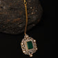 Kundan Maang Tikka with Diamonds & Emerald Stone - Ruby Raang | Swadesiicart