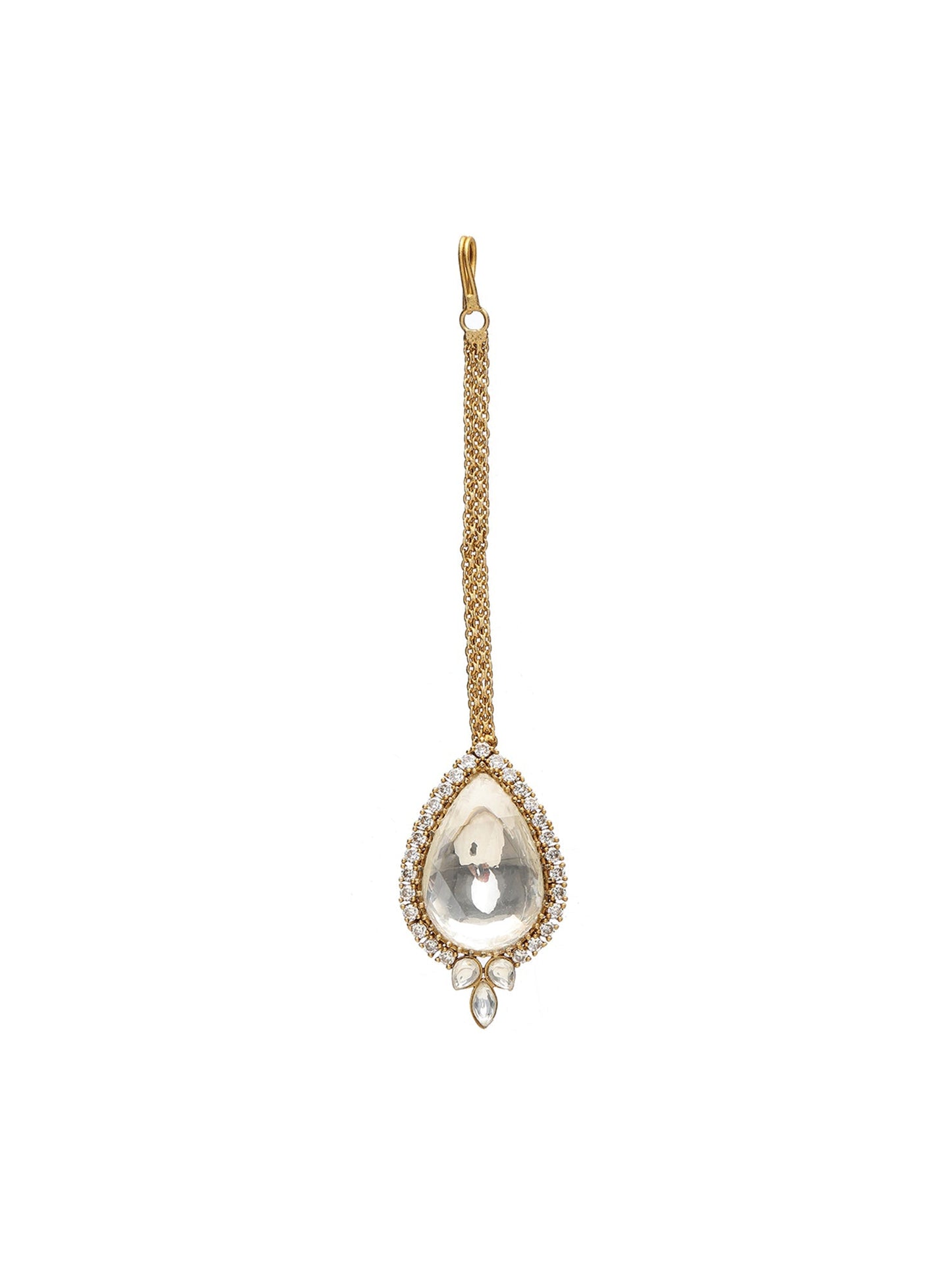 Kundan Maang Tikka with Diamonds - Ruby Raang | Swadesiicart