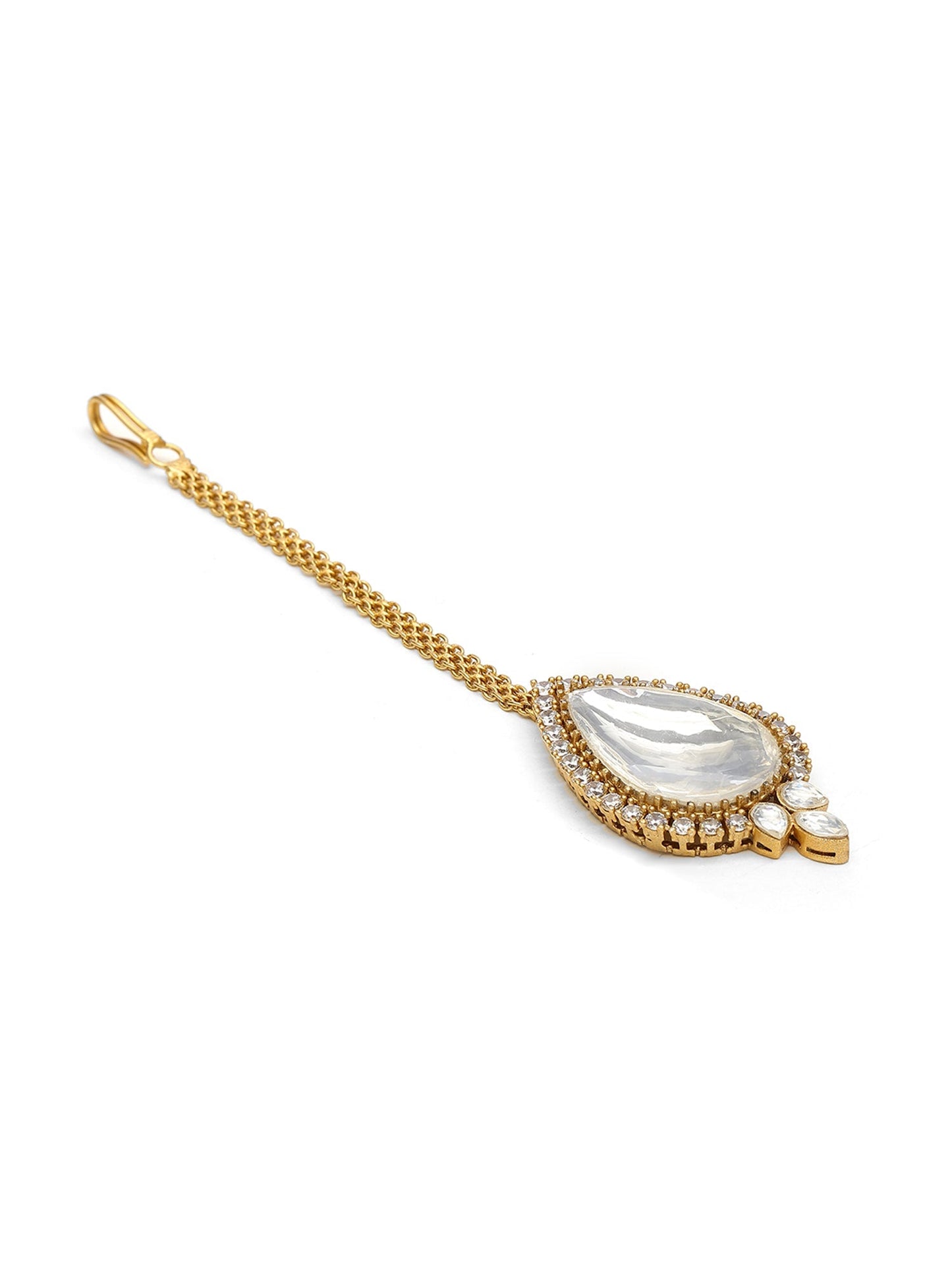 Kundan Maang Tikka with Diamonds - Ruby Raang | Swadesiicart
