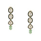 Long Meenakari Kundan Earrings with Emeralds - Ruby Raang - Swadesiicart