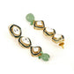 Long Meenakari Kundan Earrings with Emeralds - Ruby Raang - Swadesiicart