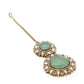 Kundan Maang Tikka with Diamonds & Semi Precious Stone - Ruby Raang | Swadesiicart