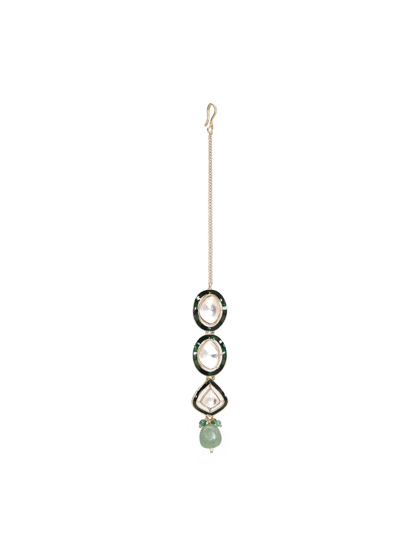 Kundan Maang Tikka with Meenakari - Ruby Raang | Swadesiicart